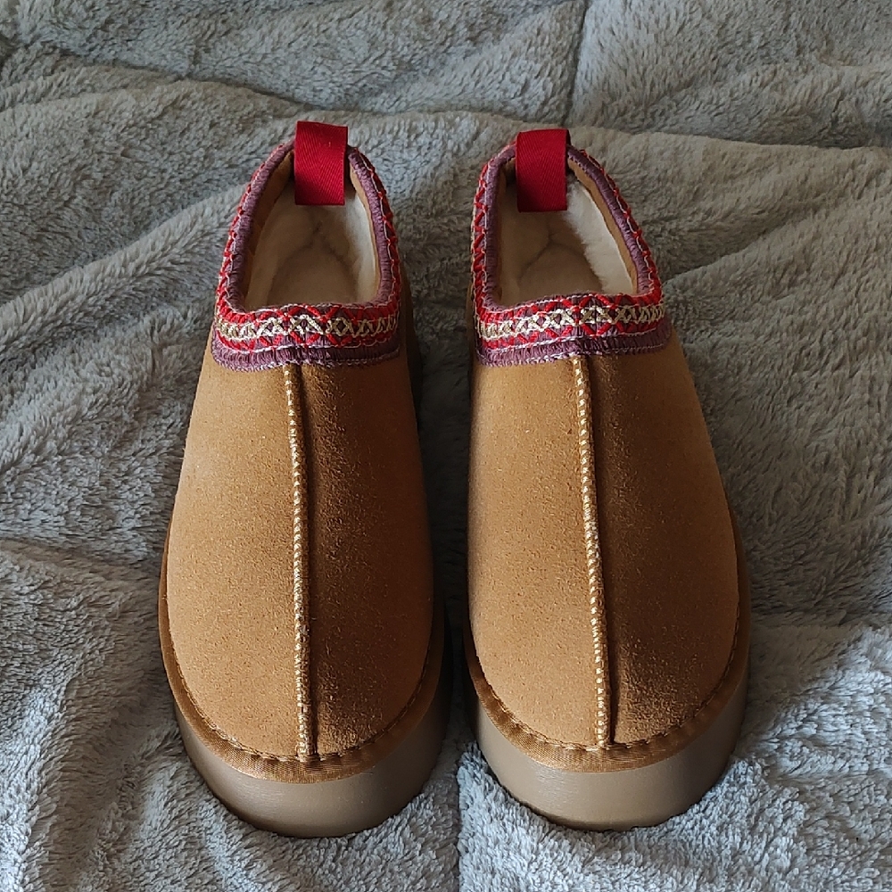Cozy Tan Platform Clogs